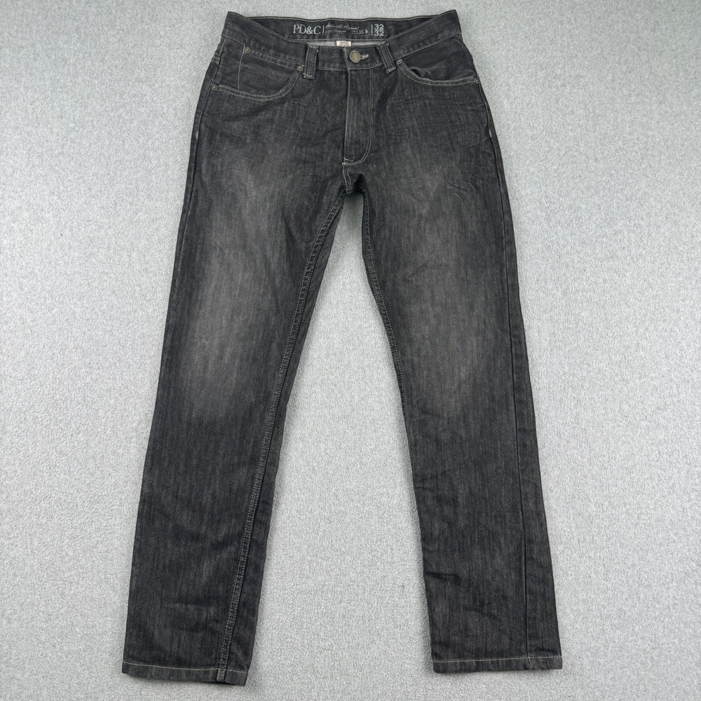 PD&C Jeans Mens 32x32 Black Denim Straight Leg Pants